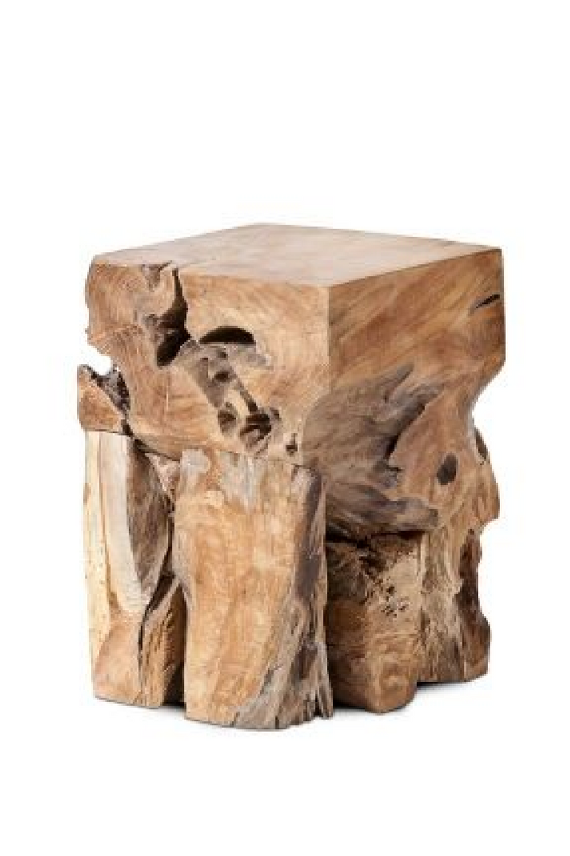 Natural Teak Root Block Stool | Dareels Toor | OROA TRADE