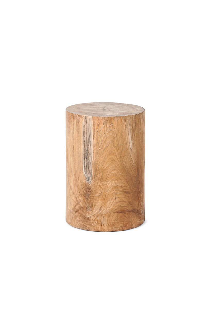 Natural Teak Block Stool | Dareels Solid | OROA TRADE