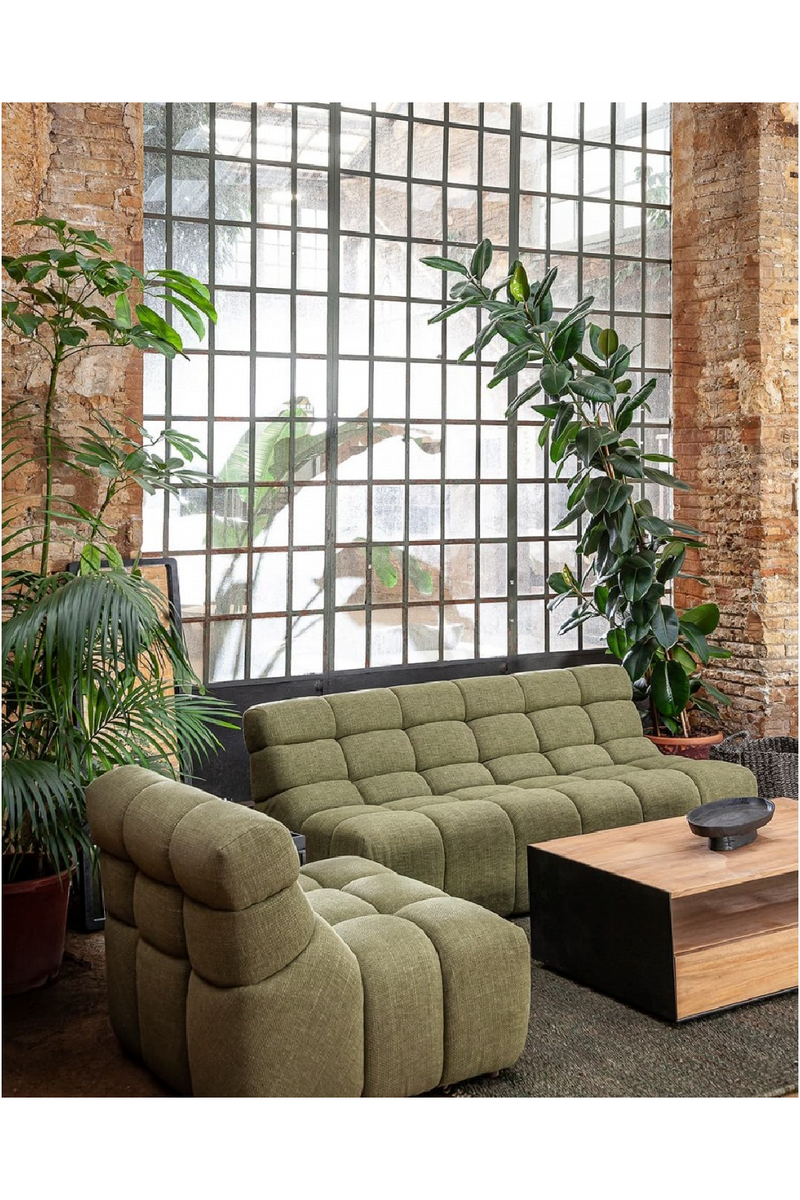 Green Quilted Sofa | Dareels Chopin | Woodfurniture.com 