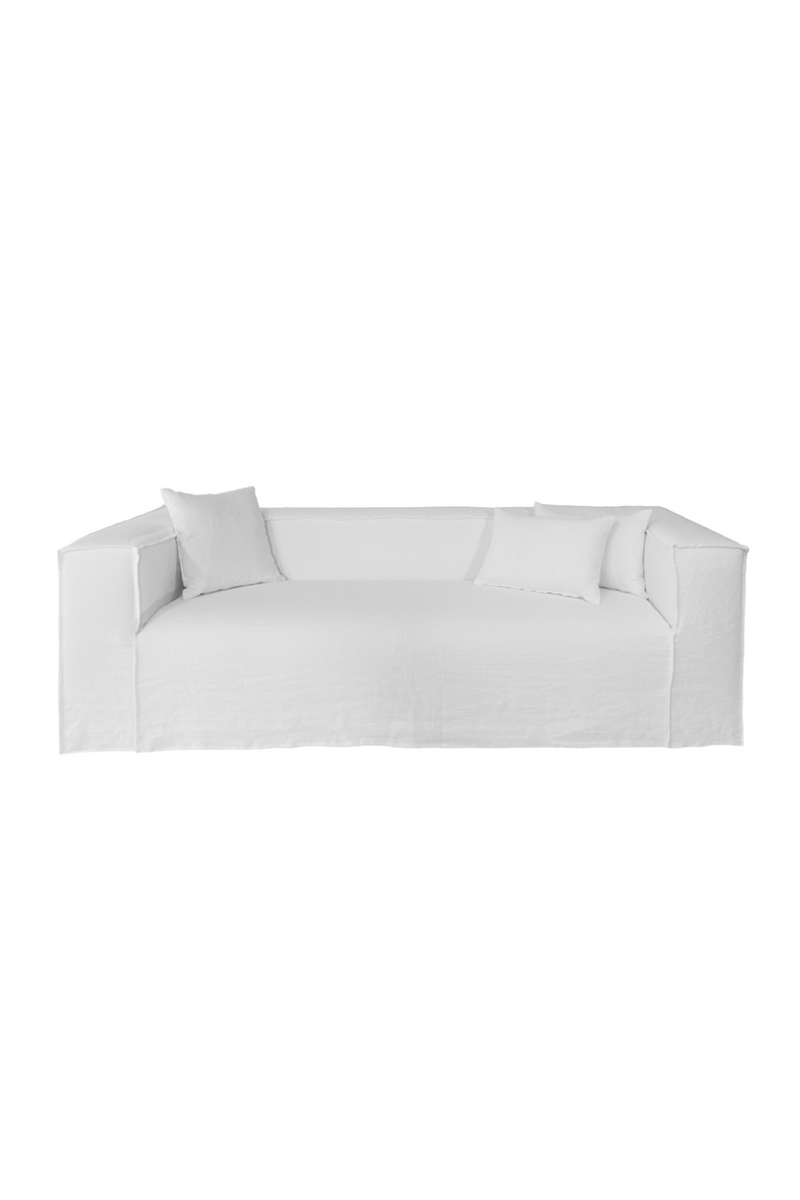 White Linen Four-Seater Sofa | Dareels Strozzi | Oroatrade.com.