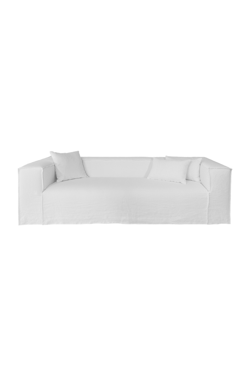 White Linen Four-Seater Sofa | Dareels Strozzi | Oroatrade.com.