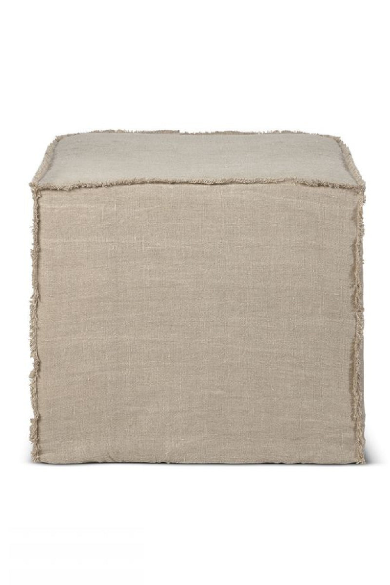 Minimalist Linen Pouf | Dareels Munnar | Orotrade.com