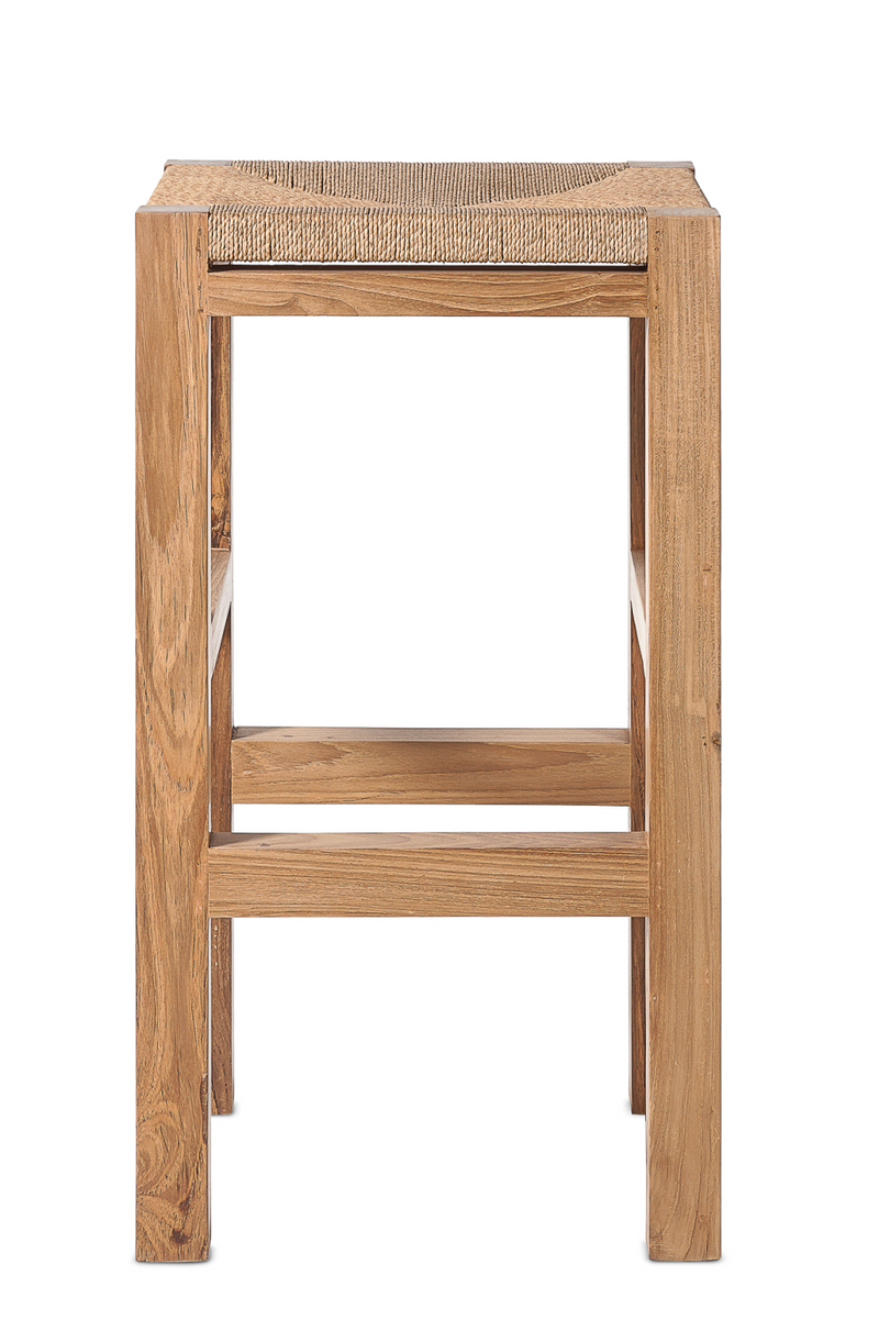 Teak and Rope Square Bar Stool | Dareels Cora | Oroatrade.com.