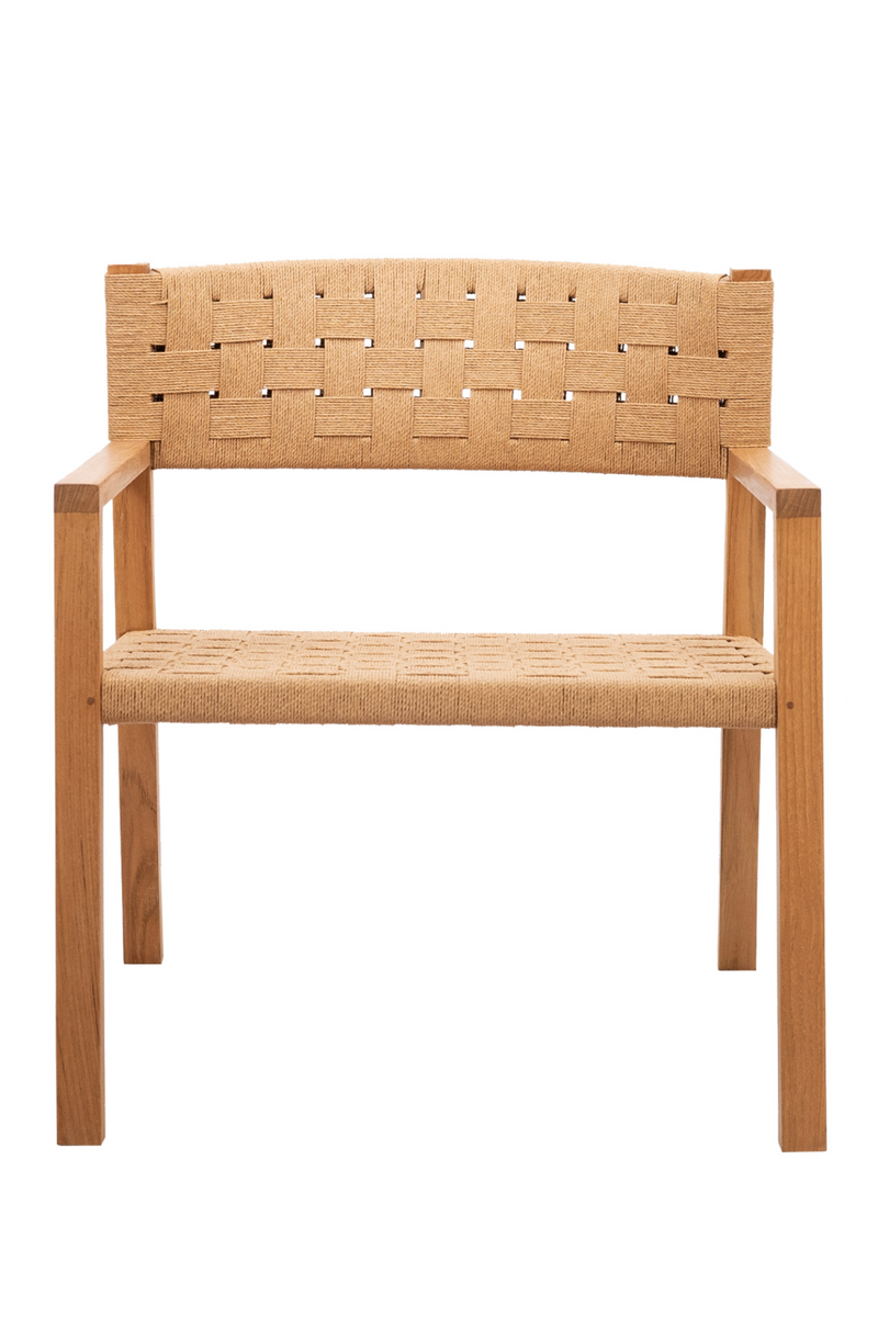 Teak and Woven Cord Lounge Chair | Dareels Cora | Oroatrade.com.