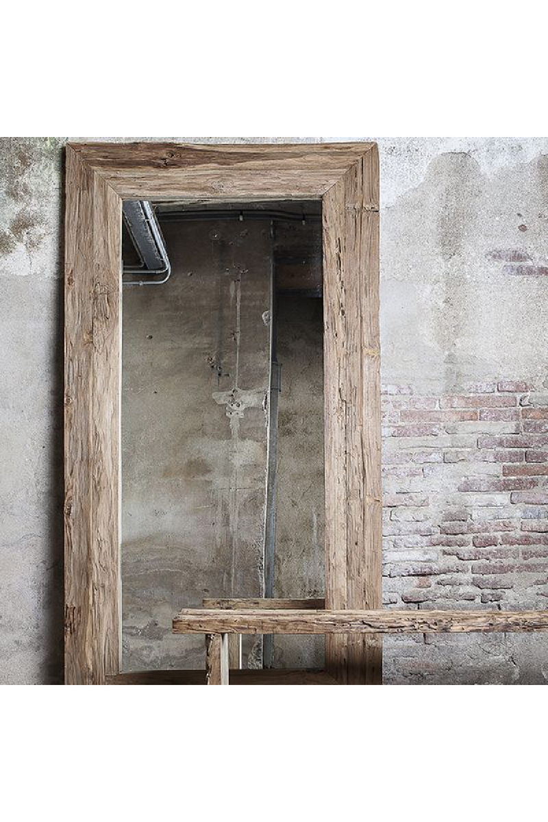 Natural Teak Rectangular Mirror | Dareels Erosi 110 | OROA TRADE