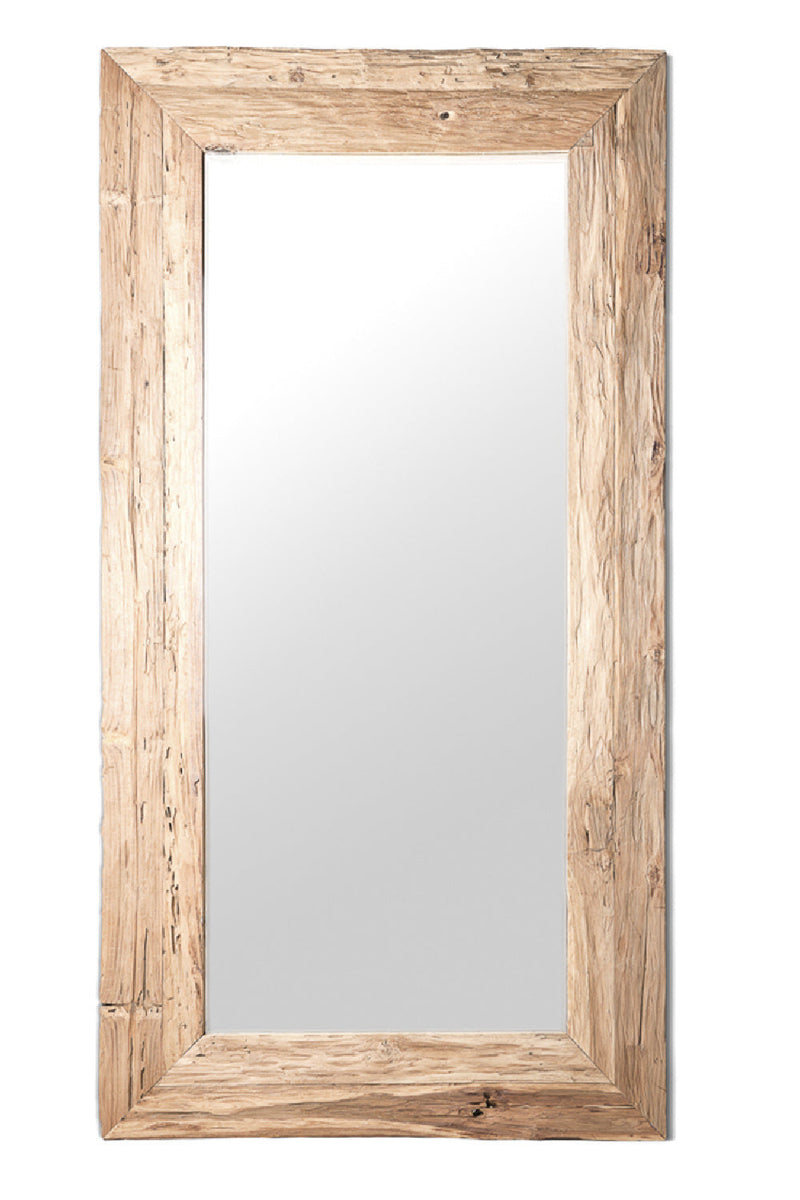 Natural Teak Rectangular Mirror | Dareels Erosi 110 | OROA TRADE