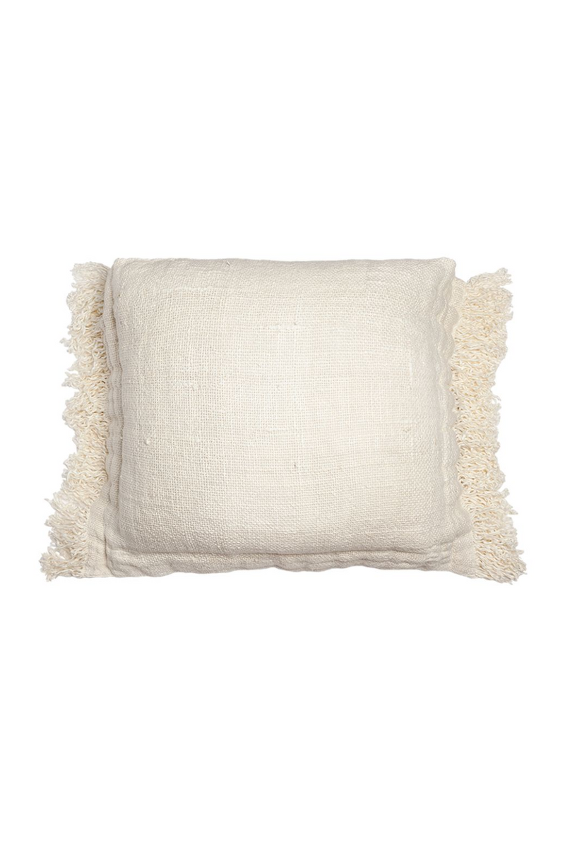 White Fringed Cushion Cover | Dareels Mavur | Oroatrade