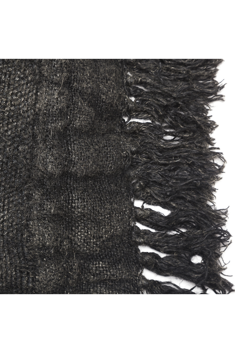 Black Linen Bouclé Fringed Cushion Cover | Dareels Wrinkles HNB | Oroatrade