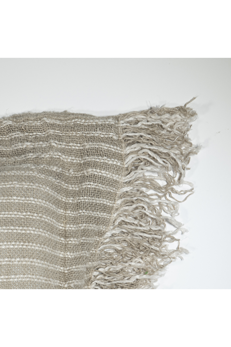 Boucle Fringed Cream Linen Cushion Cover | Dareels Kochi | Oroatrade.com