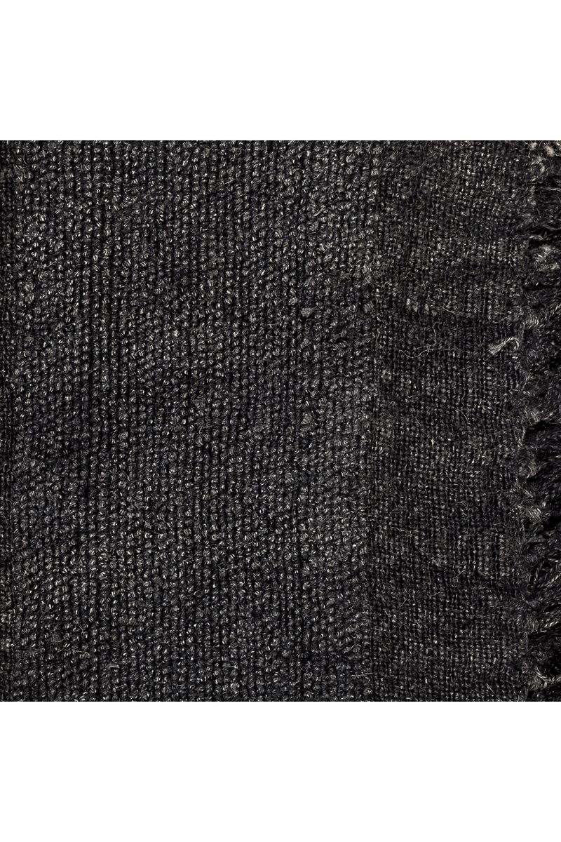 Black Linen Fringed Plaid | Dareels Wrinkles HNB | Woodfurniture.com