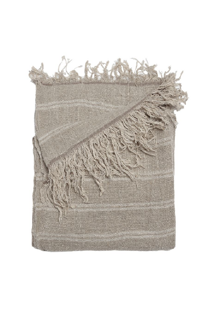 Fringed Linen Throw Blanket | Dareels Kuruva │ Oroatrade.com