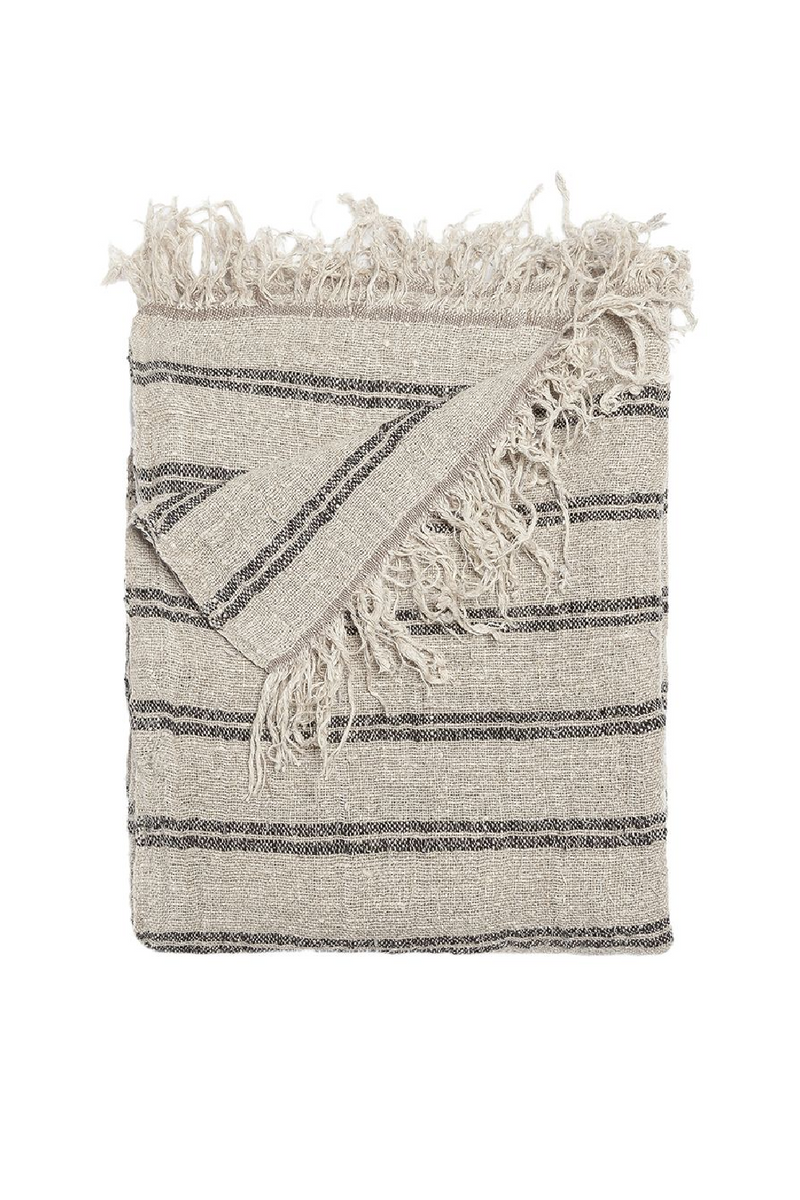 Fringed Linen Throw Blanket | Dareels Kuruva │ Oroatrade.com