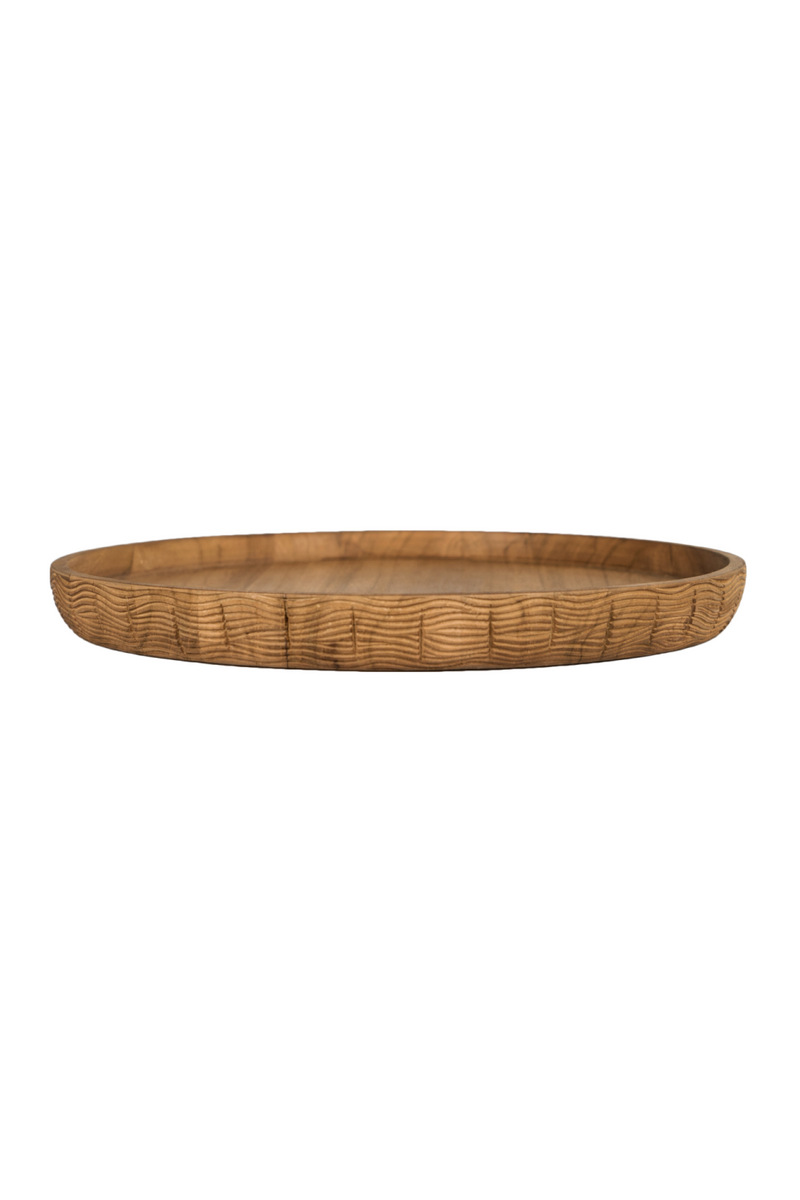 Carved Side Round Teak Tray Bowl | Dareels Ijen  | Oroatrade.com