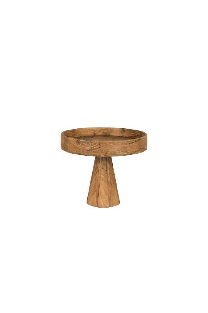 Solid Teak Pedestal Fruit Bowl | Dareels Jati | OROA TRADE