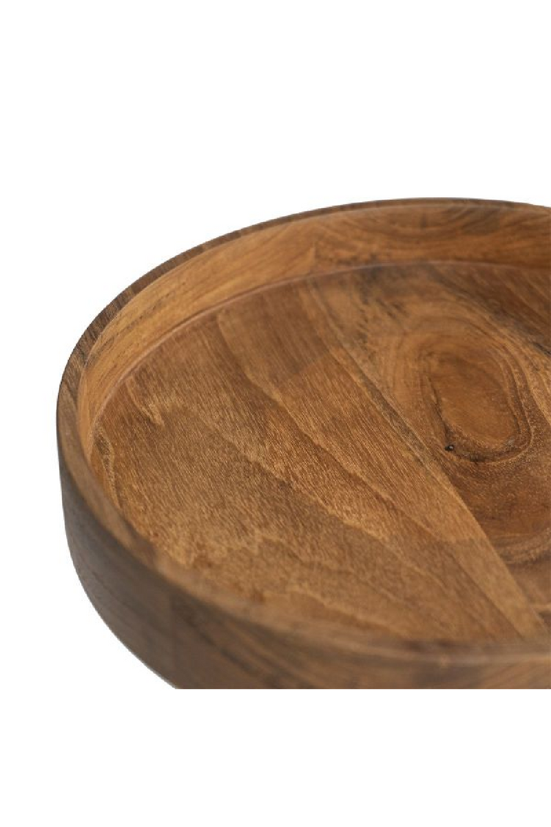 Solid Teak Pedestal Fruit Bowl | Dareels Jati | OROA TRADE