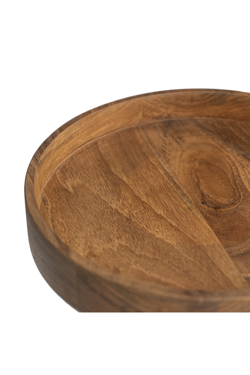 Solid Teak Pedestal Fruit Bowl | Dareels Jati | OROA TRADE