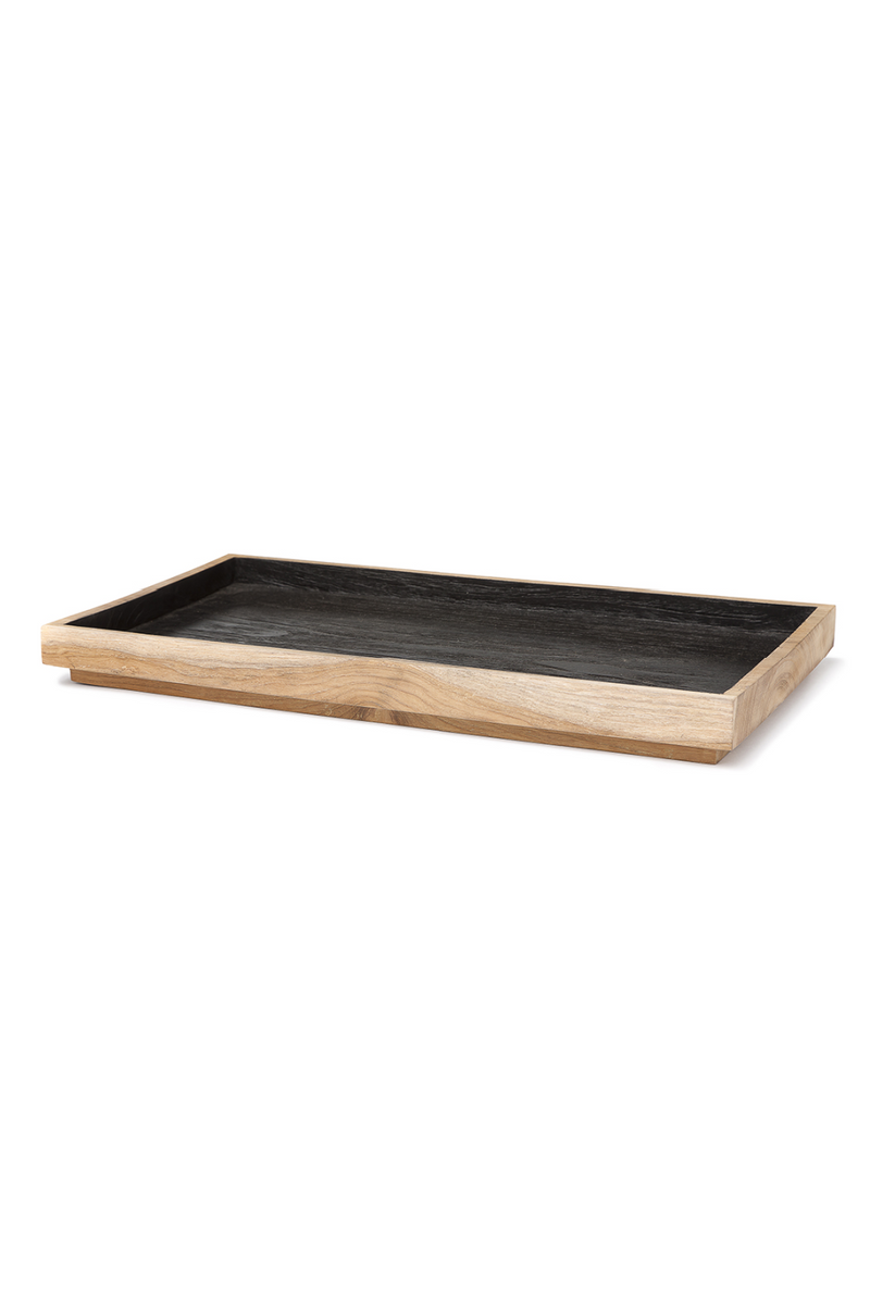 Black Teak Rectangular Tray | Dareels Dark  | Oroatrade.com