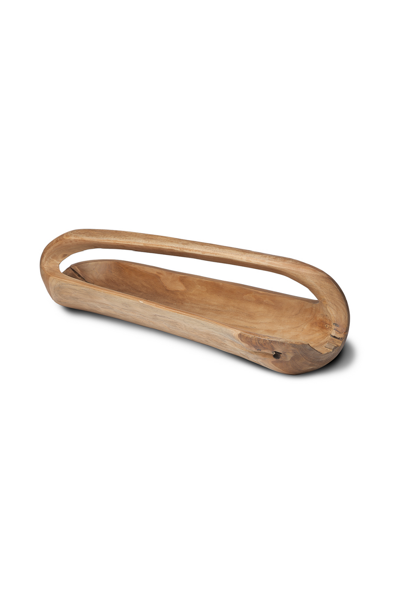 Elongated Teak Root Tray | Dareels Turna | OROA TRADE