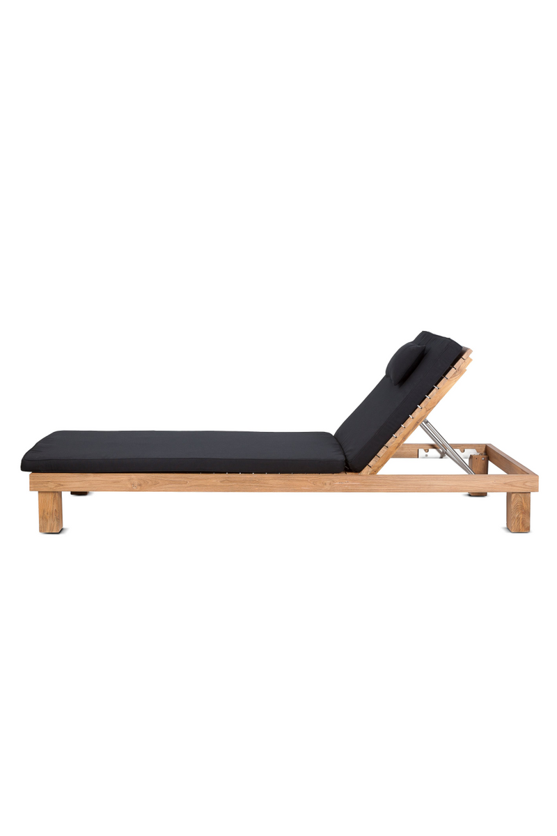 Black Cushioned Teak Sunbed | Dareels Strauss SB (structure) | OROA TRADE