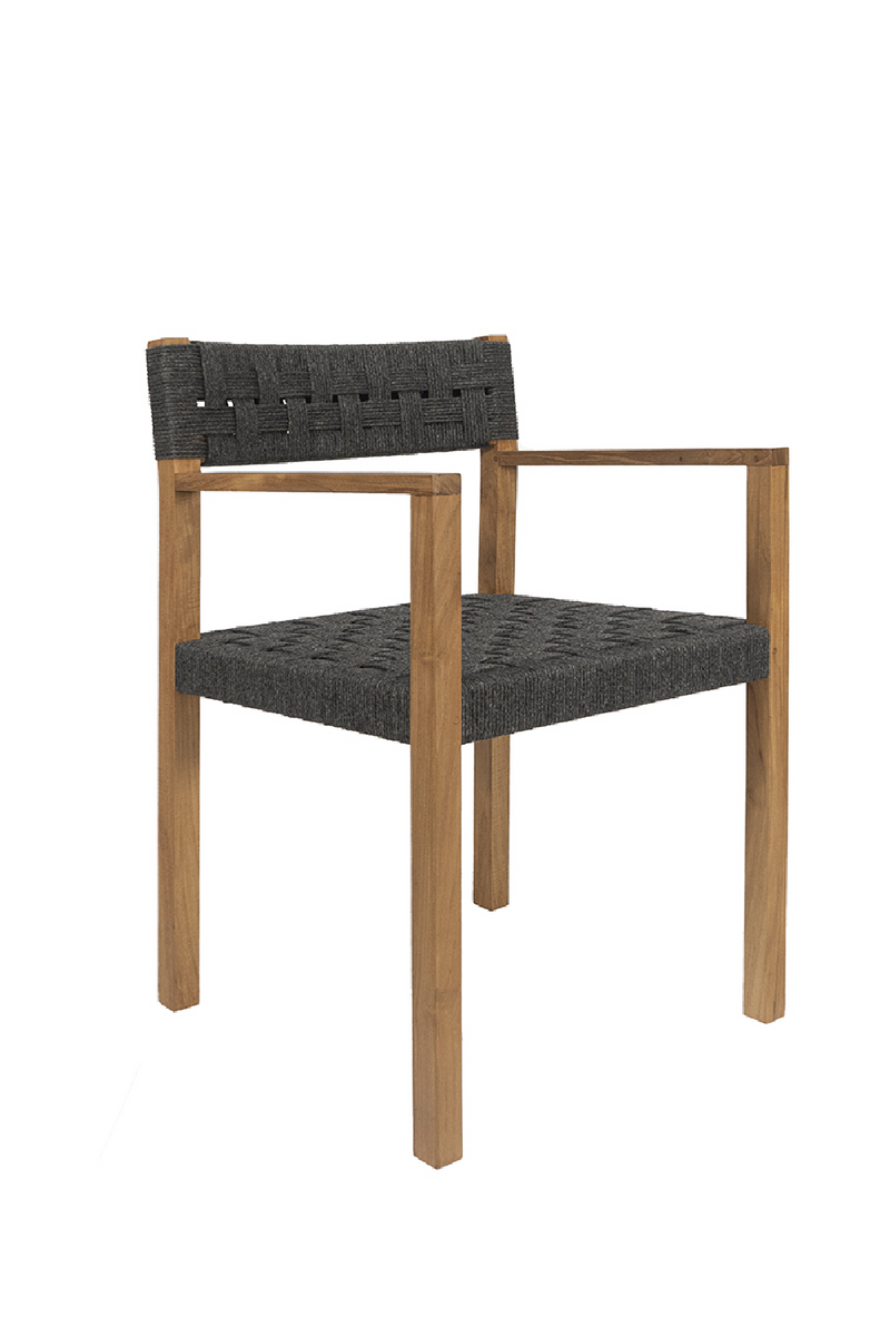 Teak and Black Cord Outdoor Chair | Dareels Cora | Oroatrade.com