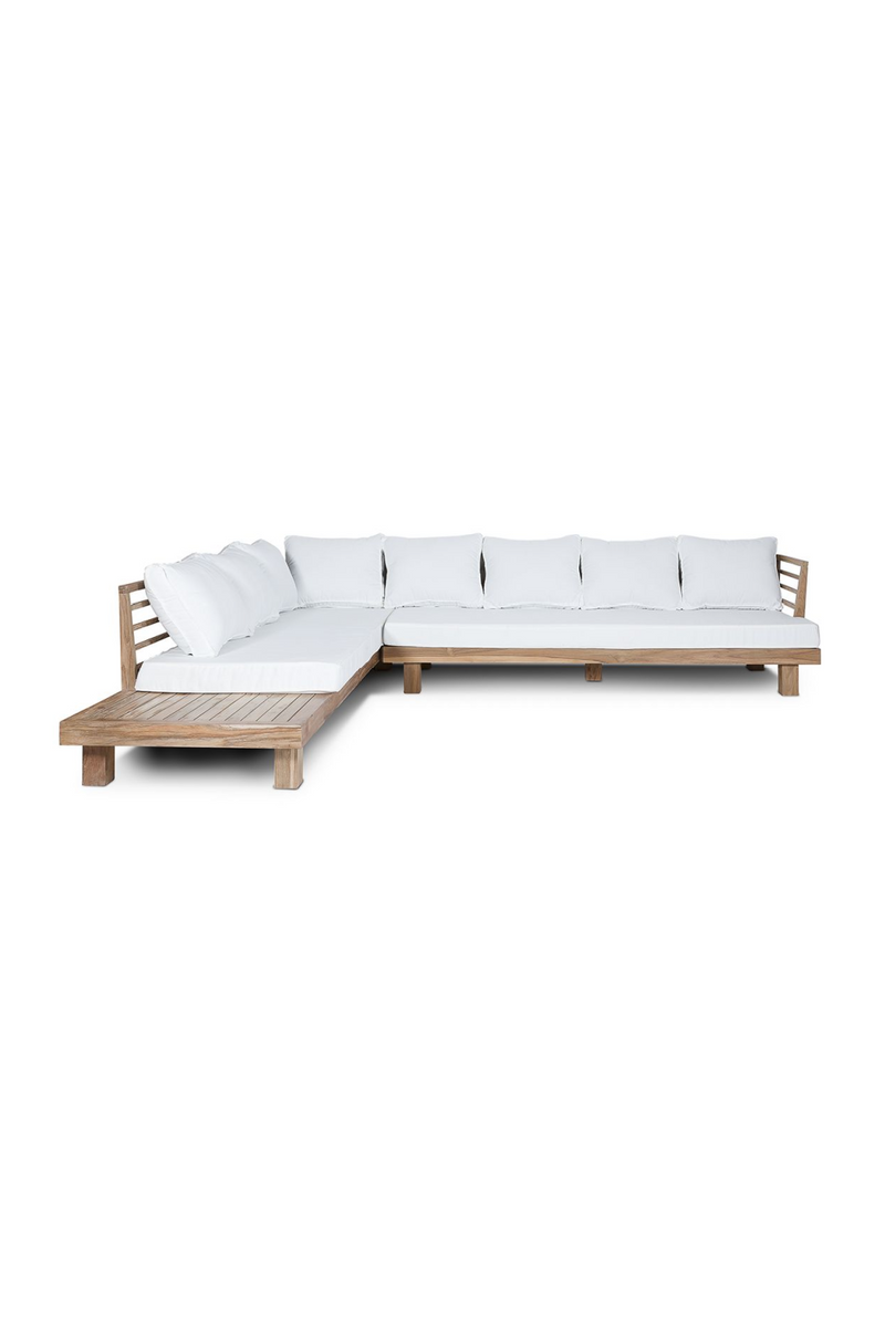 White Cushioned Teak Outdoor Sofa | Dareels Strauss | Orotrade.com