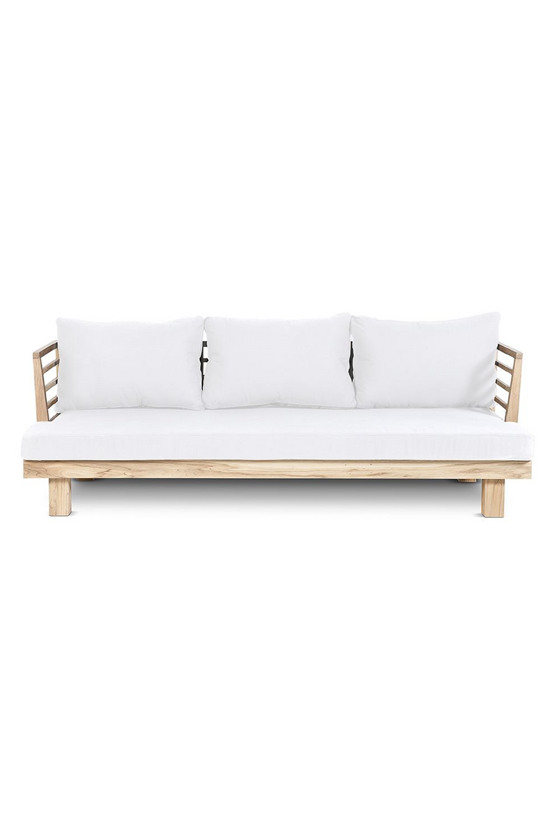 White Cushioned Teak Outdoor Sofa | Dareels Strauss SF2 | OROA TRADE