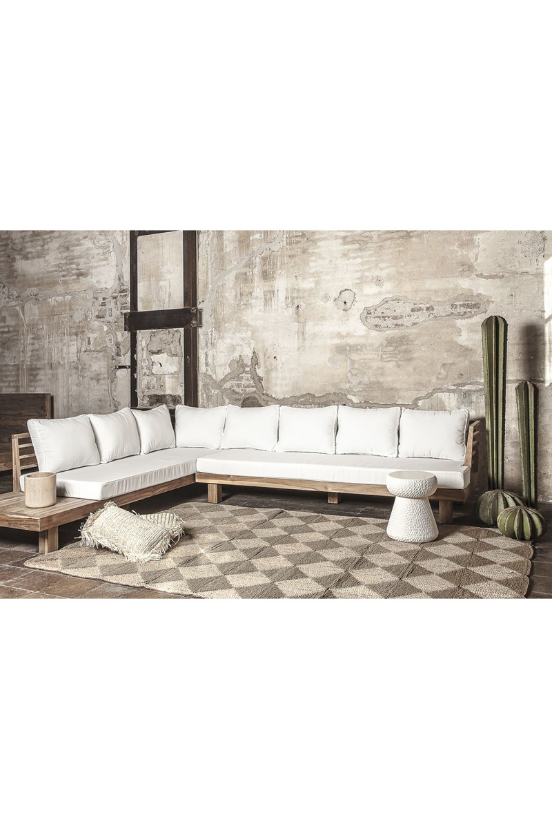 White Cushioned Teak Outdoor Sofa | Dareels Strauss | Orotrade.com