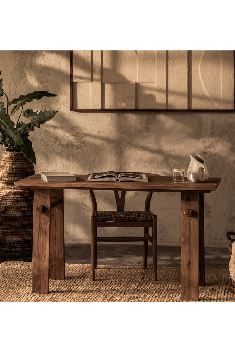 Natural Teak Wood Writing Desk | dBodhi Artisan | OROA TRADE