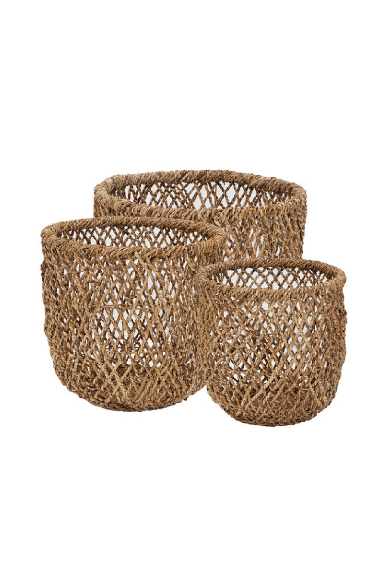 Woven Seagrass Hamper Basket Set (3) | dBodhi Knut | OROA TRADE