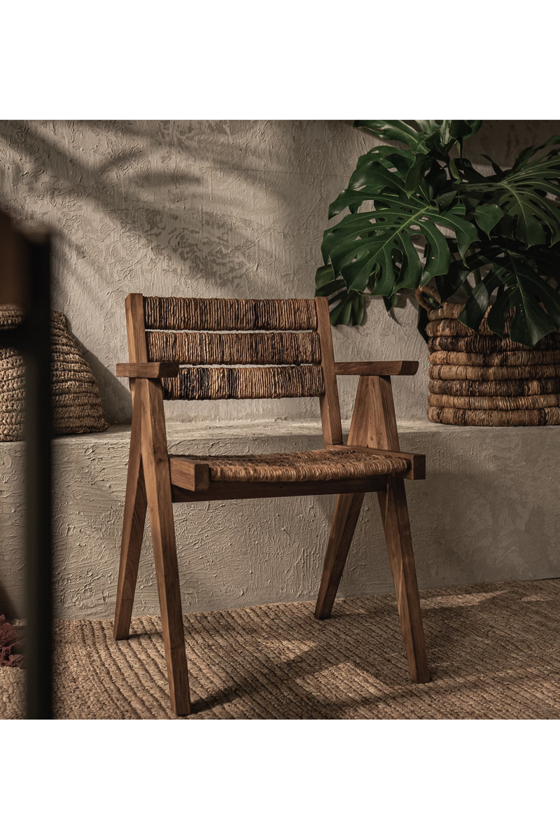 Wood Framed Abaca Dining Armchair | dBodhi Brawny | OROA TRADE