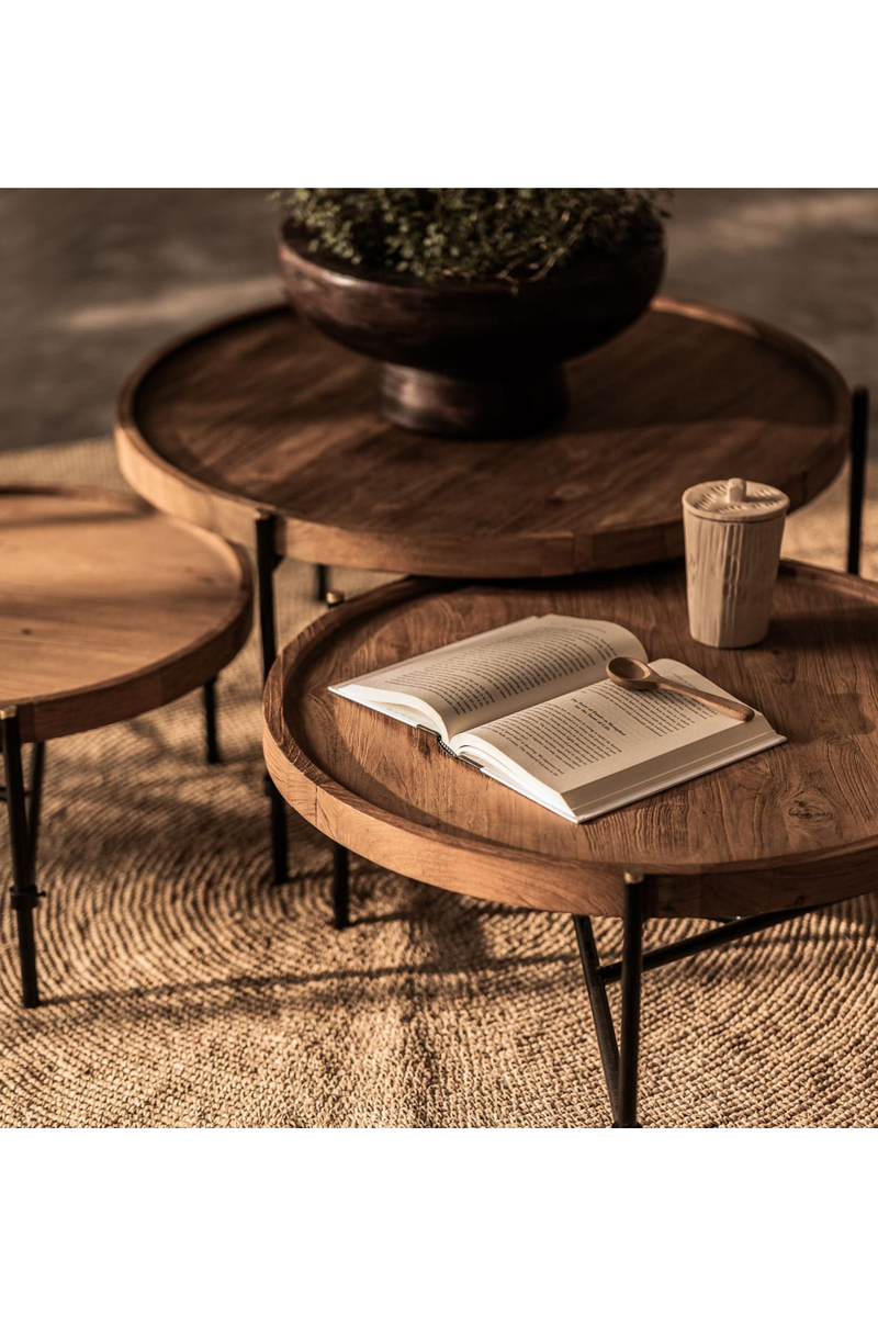 Round Wooden Coffee Table Set (3) | dBodhi Coco | OROA TRADE