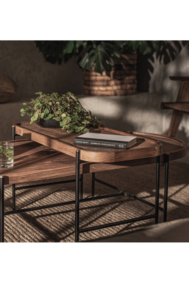 Oval Wooden Tray Coffee Table Set | dBodhi Coco | OROA TRADE