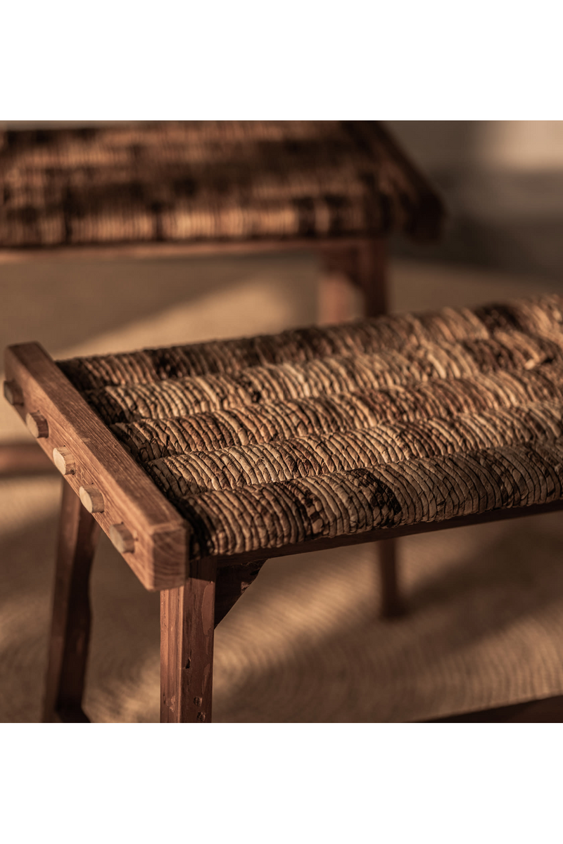 Two-Toned Woven Abaca Bench | dBodhi Caterpillar Flores | OROA TRADE
