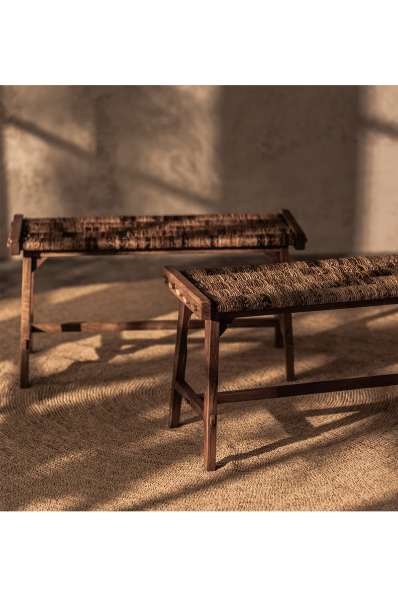 Two-Toned Woven Abaca Bench | dBodhi Caterpillar Flores | OROA TRADE