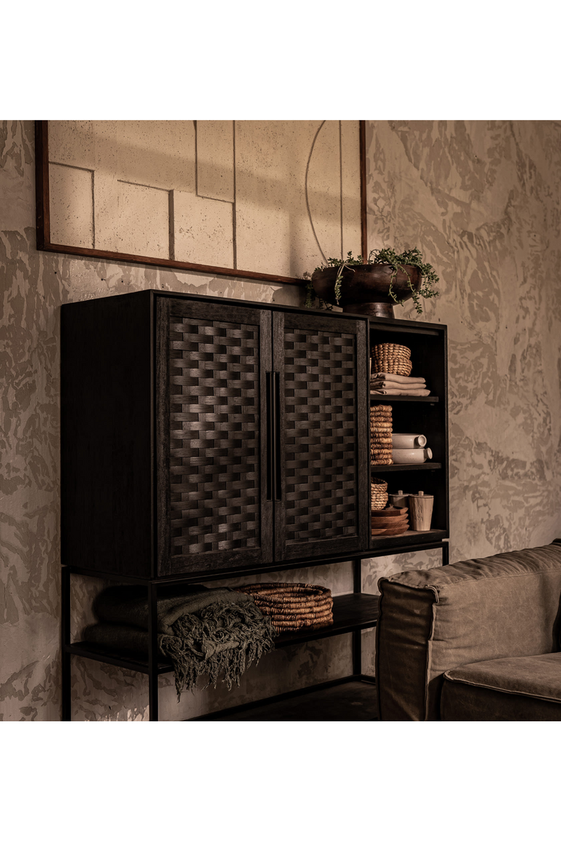 Charcoal Wooden 3-Shelf Cabinet | dBodhi Karma | Oroatrade.com