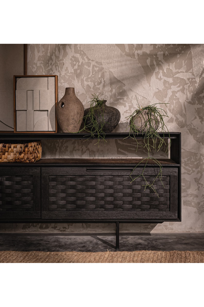 Charcoal Wooden 2-Drawer Low Dresser | dBodhi Karma | OROA TRADE