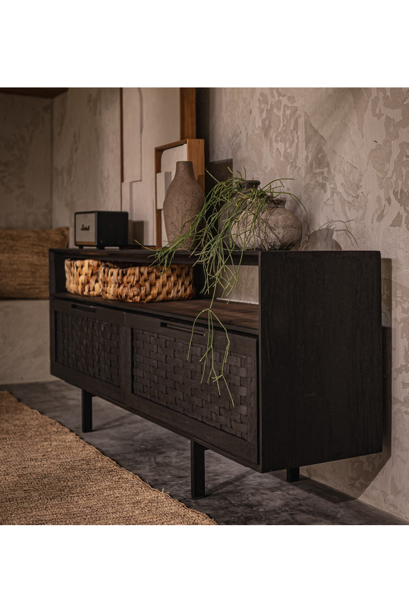 Charcoal Wooden 2-Drawer Low Dresser | dBodhi Karma | OROA TRADE