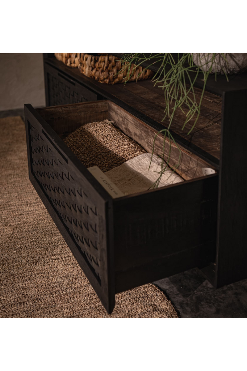 Charcoal Wooden 2-Drawer Low Dresser | dBodhi Karma | OROA TRADE