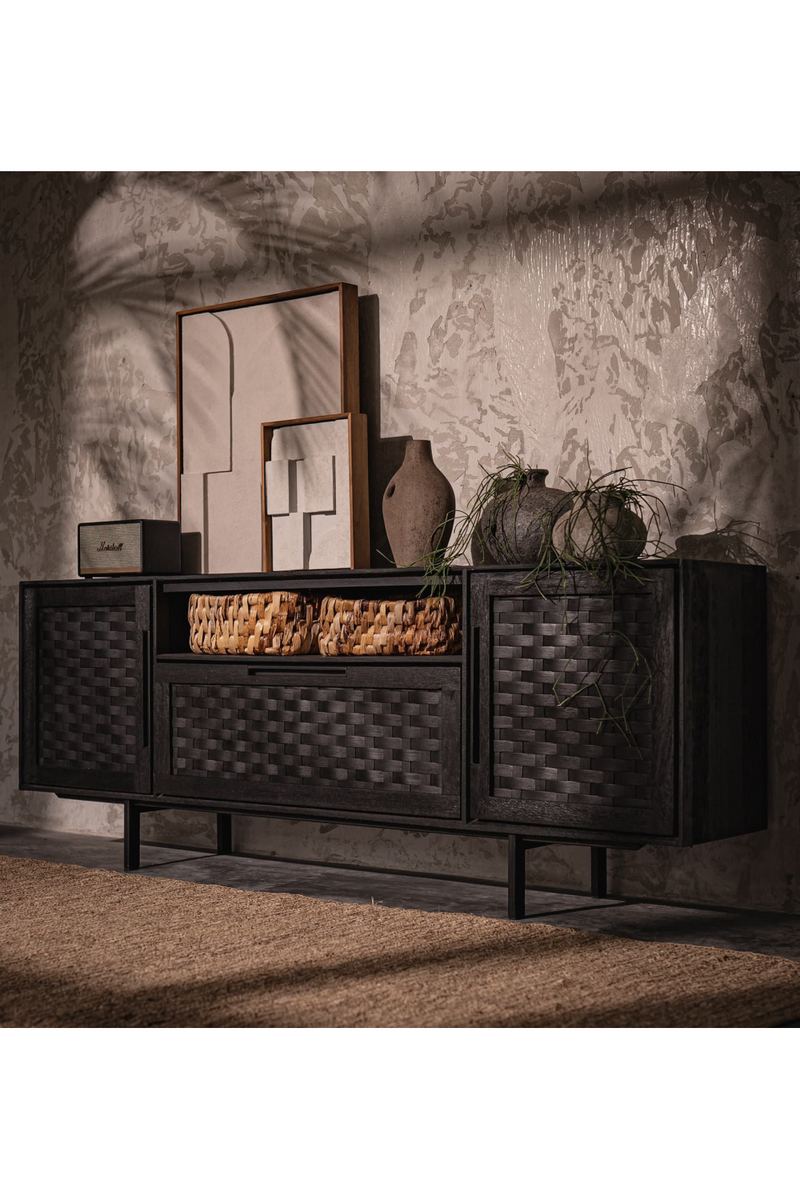 Black Wooden Industrial Low Dresser | dBodhi Karma | OROA TRADE