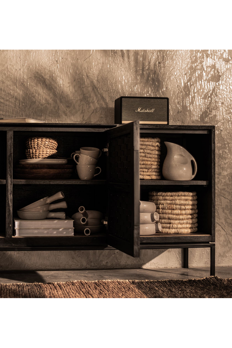 Handwoven Rattan Low Dresser With Shelves | dBodhi Karma | OROA TRADE