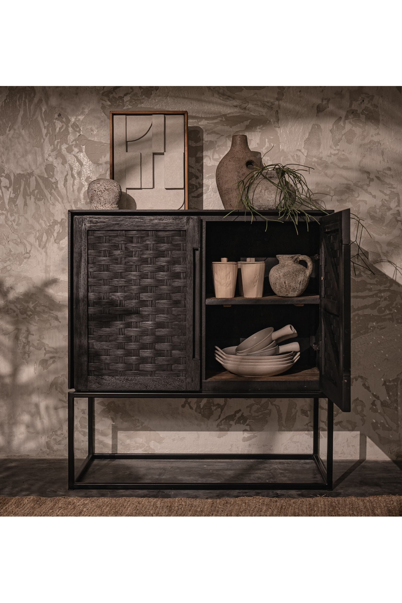 Black Wooden Dresser With Shelves | dBodhi Karma | OROA TRADE