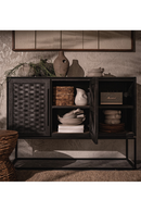 Black Woven Rattan 2-Door High Dresser | dBodhi Karma | OROA TRADE