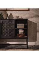 Black Woven Rattan 2-Door High Dresser | dBodhi Karma | OROA TRADE