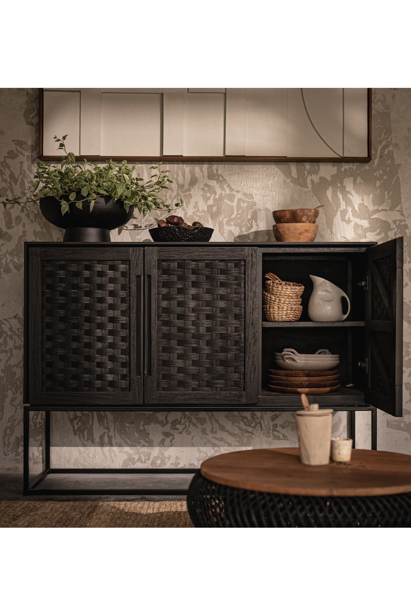 Black Wooden Industrial High Dresser | dBodhi Karma | OROA TRADE