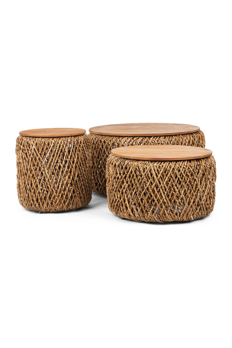 Round Woven Abaca Coffee Table Set (3) | dBodhi Knut | Oroatrade.com