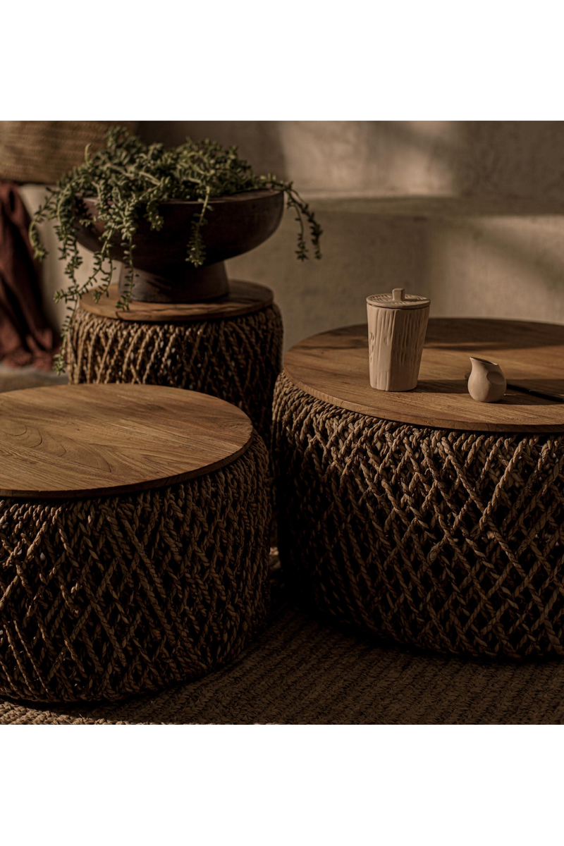 Round Woven Abaca Coffee Table Set (3) | dBodhi Knut | Oroatrade.com
