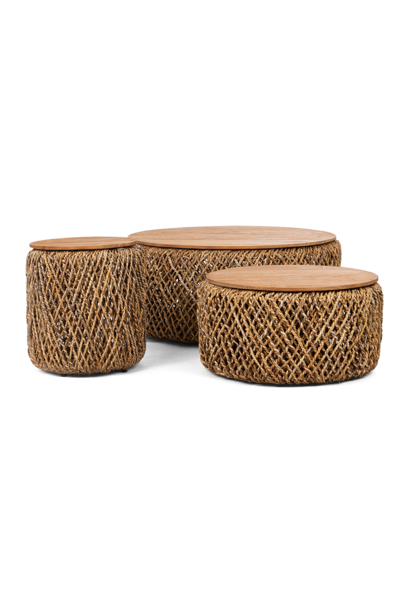 Round Woven Abaca Coffee Table Set (3) | dBodhi Knut | Oroatrade.com