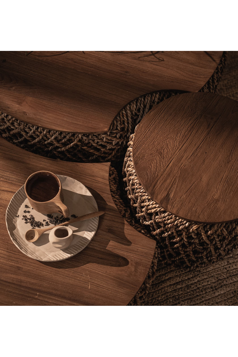 Round Abaca Coffee Table Set (3) | dBodhi Knut | Oroatrade