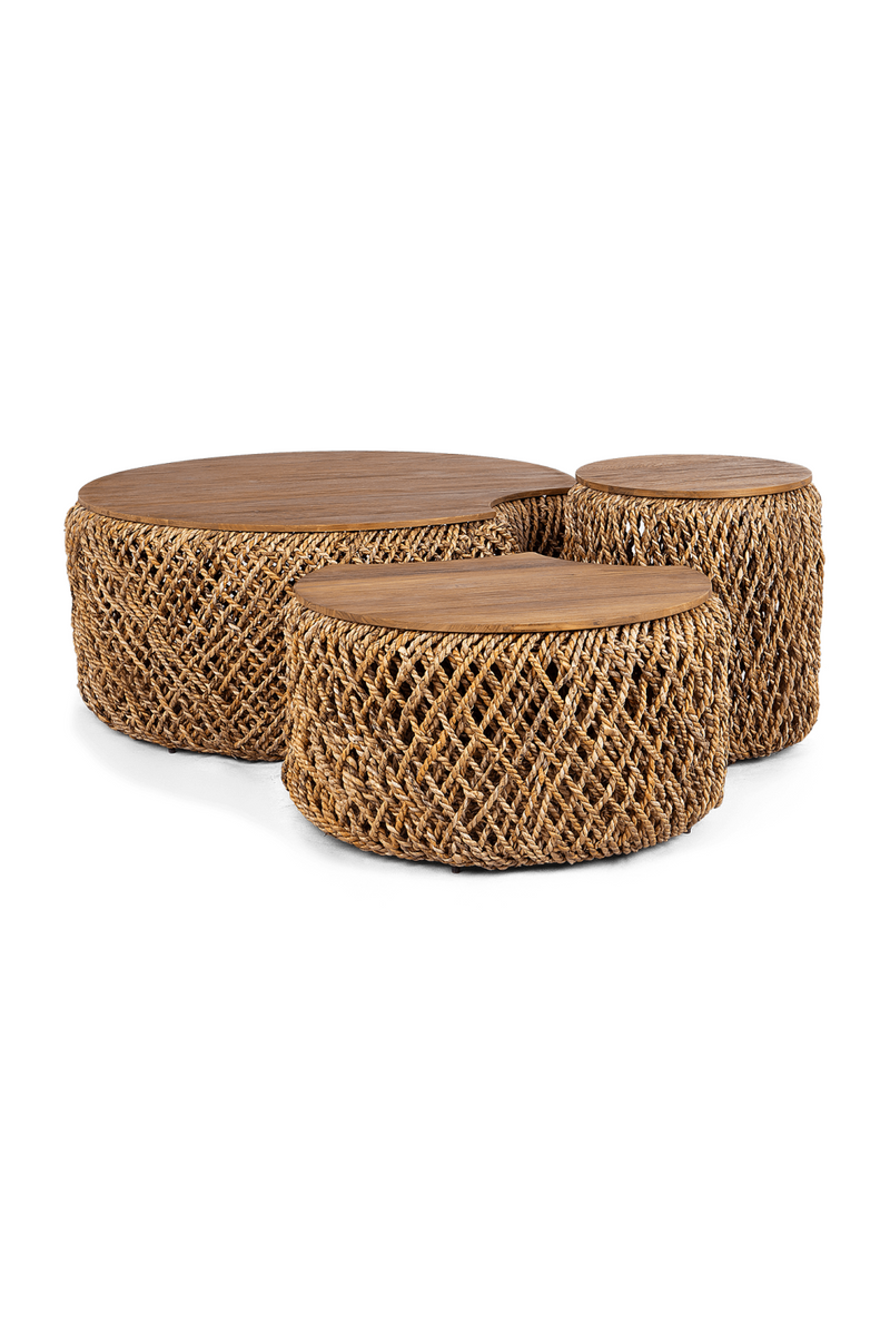 Round Abaca Coffee Table Set (3) | dBodhi Knut | Oroatrade