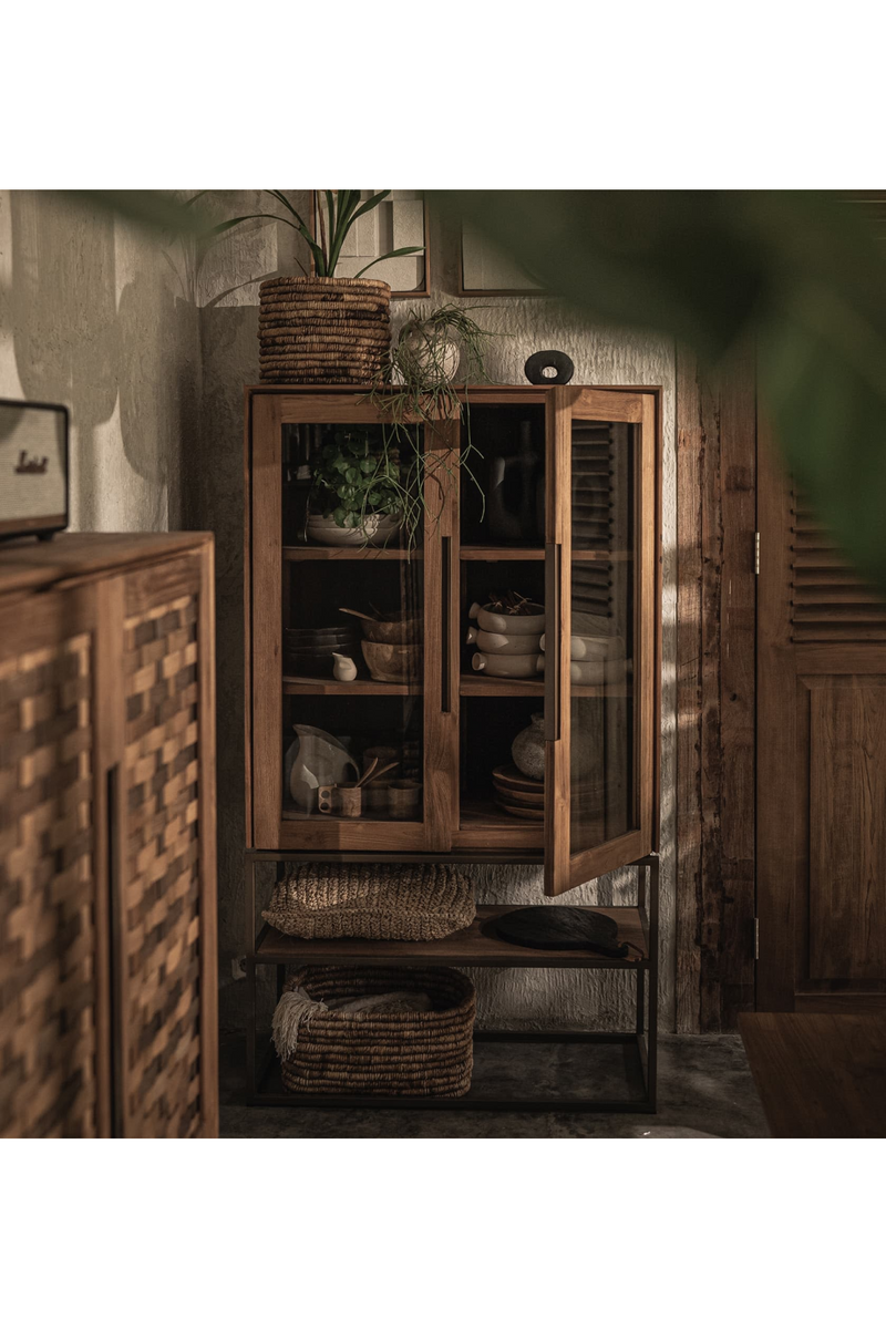 Wooden Cabinet with 2-Glass Doors | dBodhi Karma | OROA TRADE